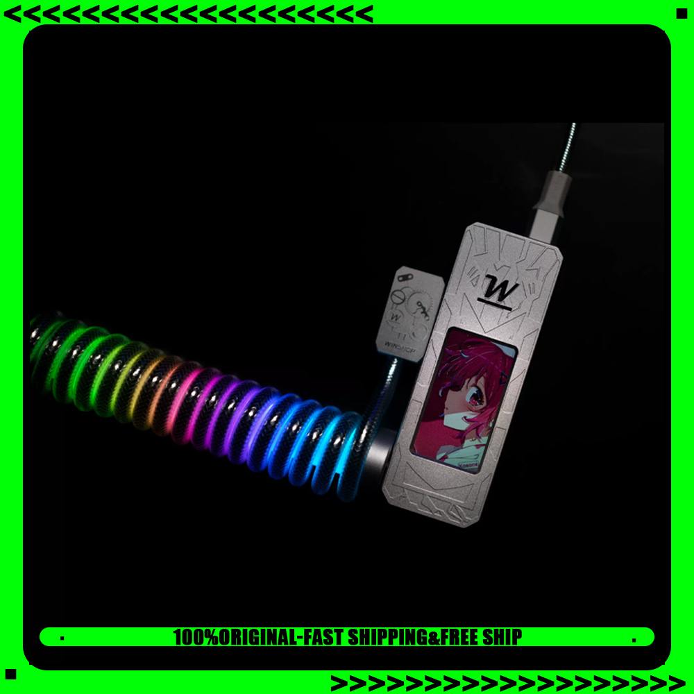 Gaming Accessories Rgb - Winshop Magnetic Keyboard Coiled Neon Cable