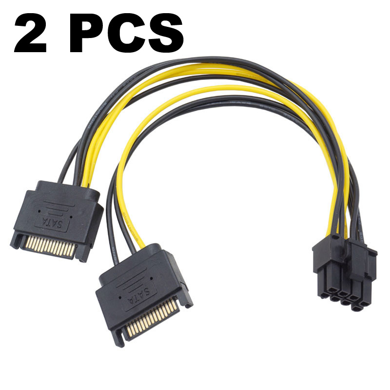 2pcs Dual SATA 15pin to 8 pin( - Pcie Extension Cable review and price