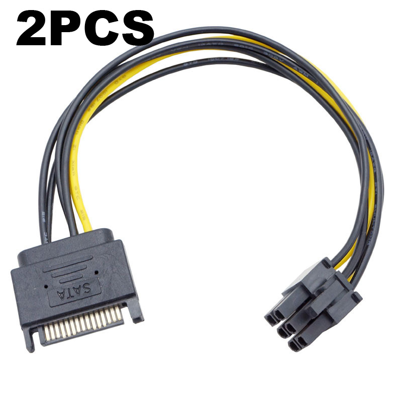 2pcs Dual SATA 15pin to 8 pin( - Pcie Extension Cable review and price