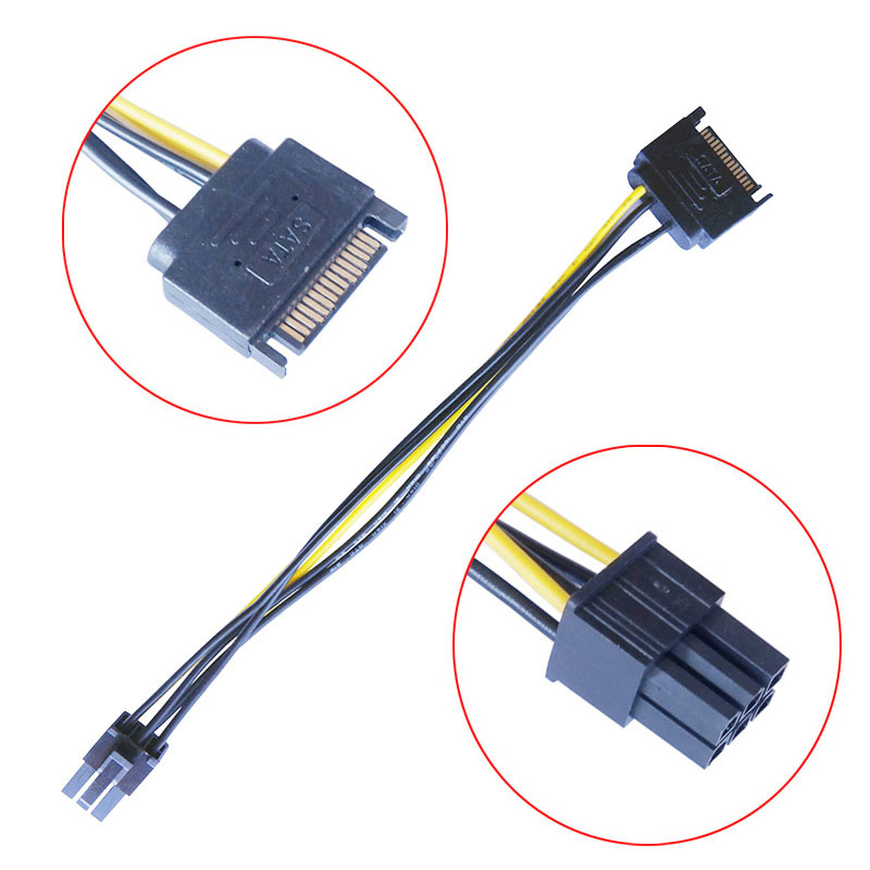2pcs Dual SATA 15pin to 8 pin( - Pcie Extension Cable review and price