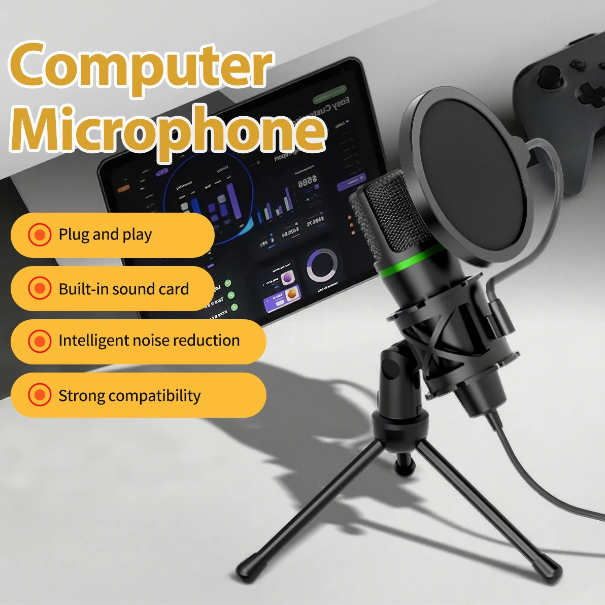 Condenser Microphone USB Wired - Gaming Accessories Rgb review and price