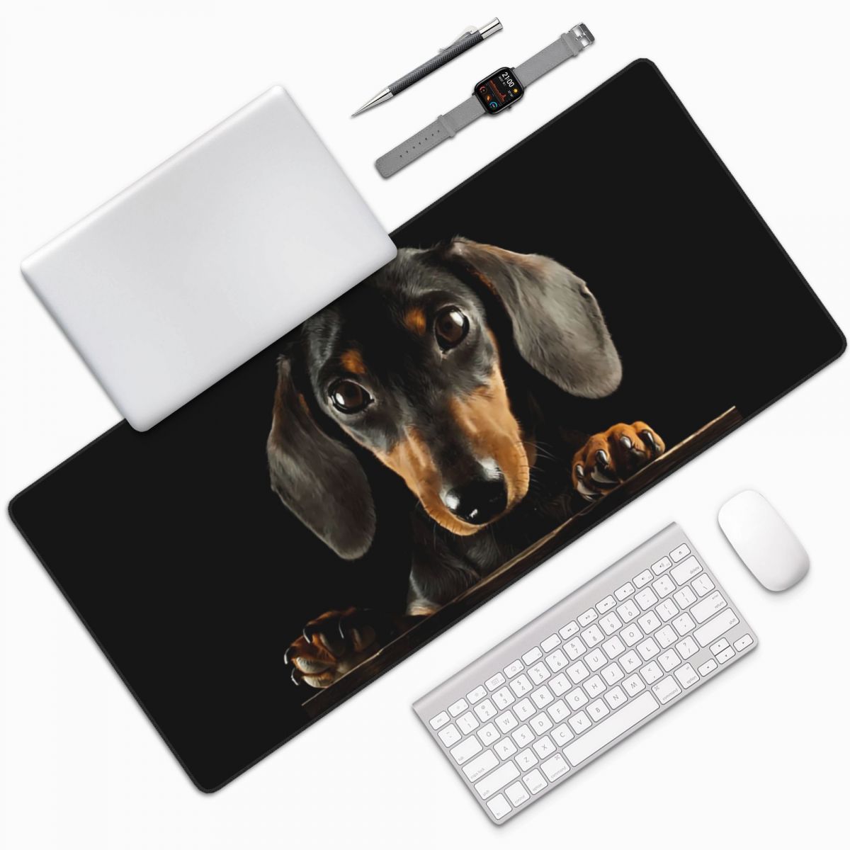 Large Mouse Pad Black Dachshun - Gaming Accessories Photo review and price