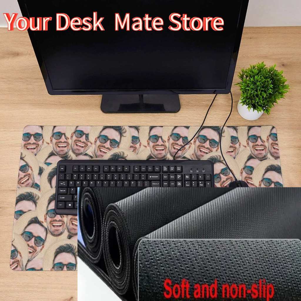 Custom Face Desk Mat Crazy Fac - Gaming Accessories Photo review and price