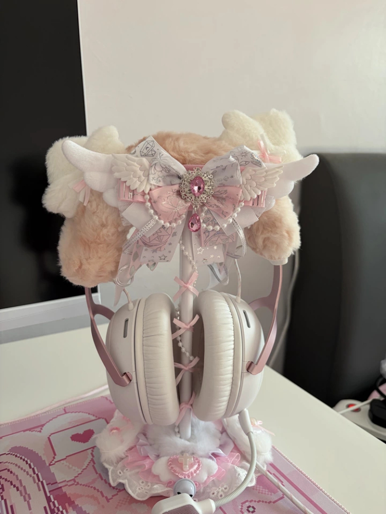 Cute Lace Headphone Stand Pink - Gaming Accessories Headset review and price
