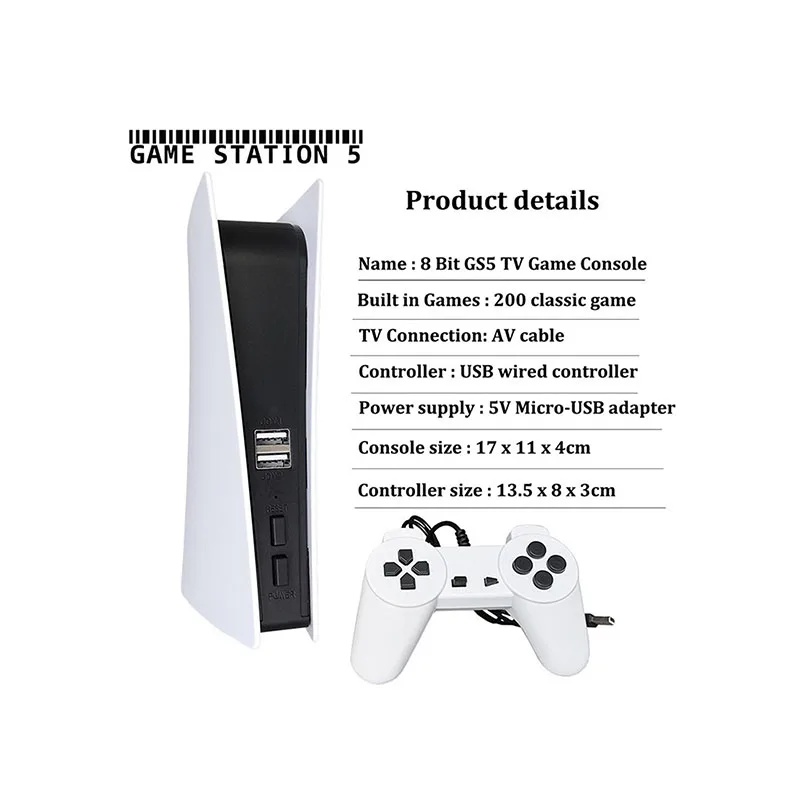 Retro 8 Bit Game Station 5 Con - Gaming Accessories Kids review and price